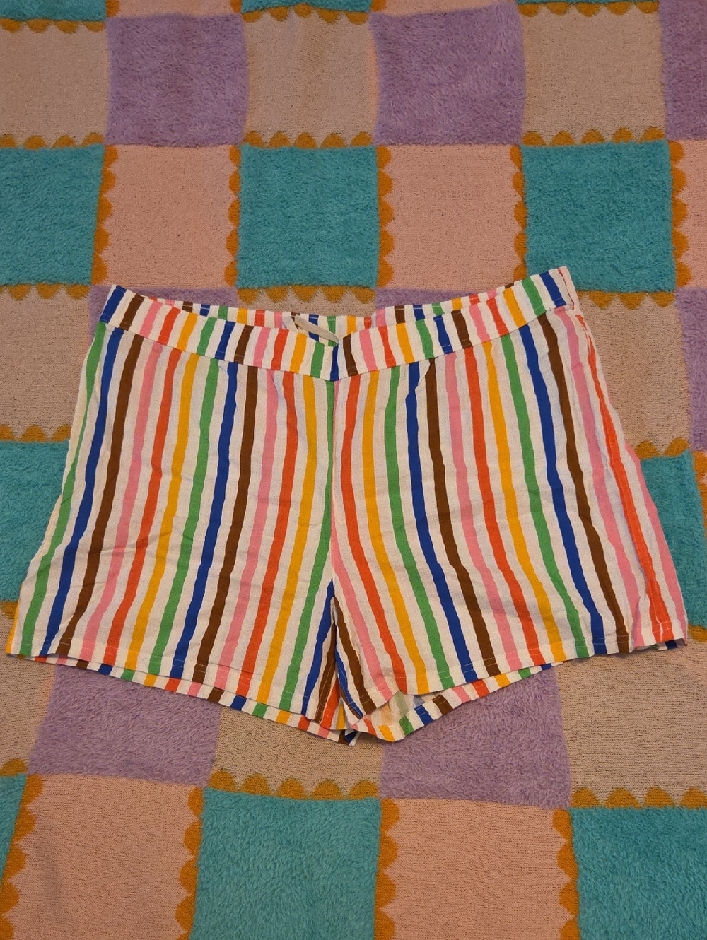 Target Multicolor Vertical Stripe High-Waist Shorts